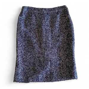 J.Crew Women Black White Wool Silk Blend Tweed Pencil Skirt Size 2 RN77388